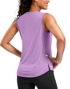 G Gradual Women's Sleeveless Workout Tank Tops Running Yoga Shirts | Crew Neck, Loose Fit, Curved Hem, Quick Dry, Lightweight, Moisture Wicking, Stretchy, Athletic, Gym, Tennis, Casual (Mauve,  XXL)