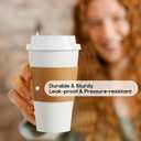 JOLLY PARTY [50 Pack] 16 oz Paper Coffee Cups, Disposable Paper Coffee Cup with Lids, Sleeves, and Stirrers, Hot/Cold Beverage Drinking Cup for Water, Juice or Tea, Suitable for Home, Shops and Cafes (EXP 07/15/26)