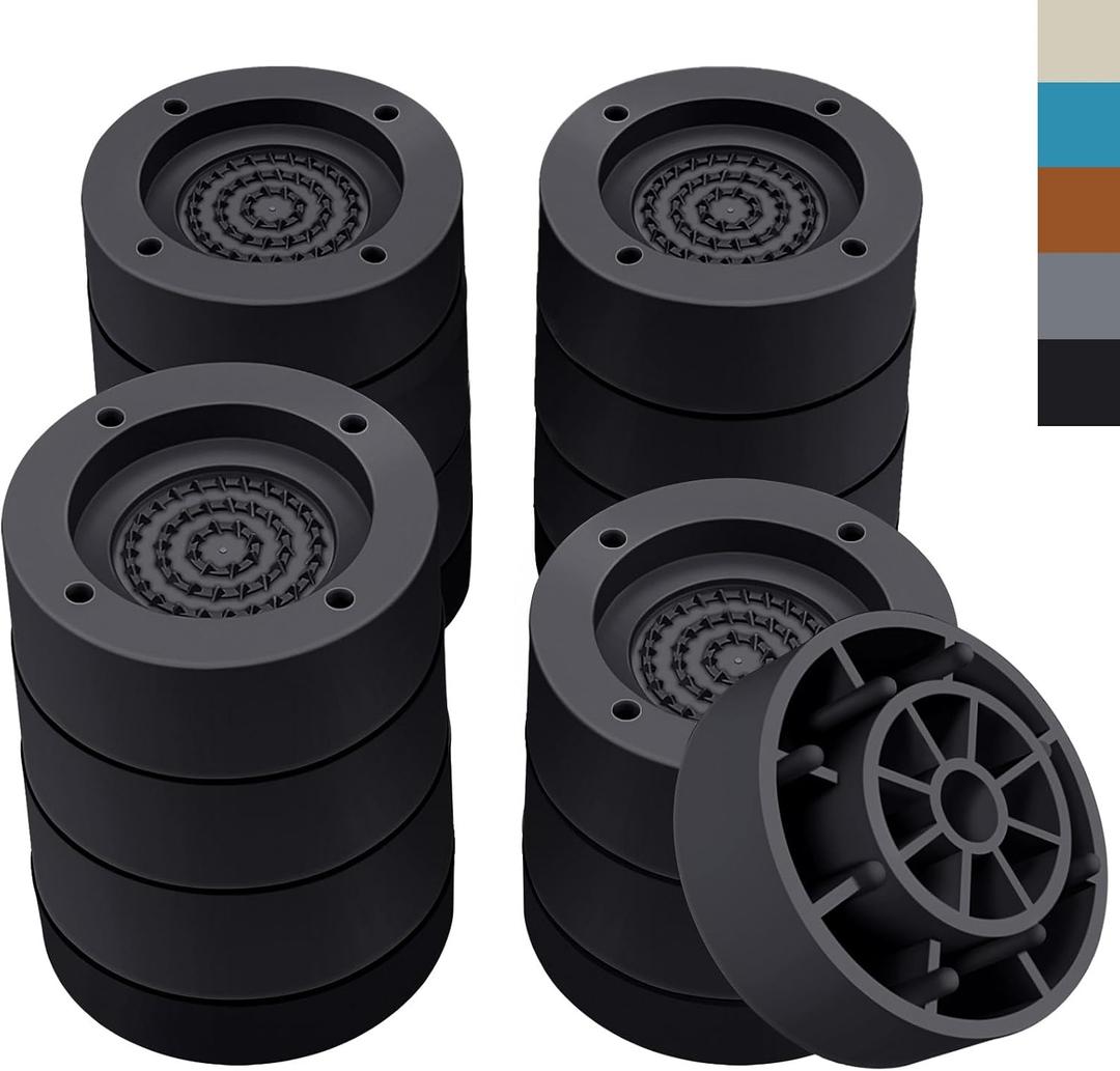 Furniture Risers 3 inchRound Bed Risers Heavy DutyElevation in Heights 1, 2 or 3 Inch for Chair Table and Desk Legs LiftingAdjustable Bed Lifts Risers(Pack of 4 Riser,Black)