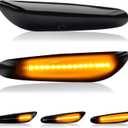 D-Lumina Sequential Amber LED Side Marker Lights Turn Signal Lamp Assembly for BMW E90 E91 E92 E93 E46 E53 E60 E61 X3 E83 X1 E84 E81 E82 E87 E88 Side Marker, Smoked Lens Side marker Light, Pack of 2