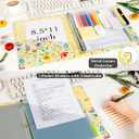 3 Ring Binder 1 Inch, Three Ring Binders Organizer with Clipboard, 5-Tabs Pockets Dividers, Plastic Folder, 18 Divider Stikers, KLLVE Cute Binder with Pen Loop (Garden Party, Letter Size)