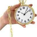 Honcloud 3.7 Inches Diameter Gold Prop Pocket Watch for Red Halloween Cosplay Party(NO Function)
