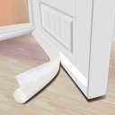 Pack Of 2 MAXTID Easy to Install 32 Inch Door Draft Stopper - White Foam and Polyester Door Seal