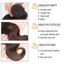 #4 Brown Human Hair Bundles Body Wave Bundles 14 16 18 Inch Unprocessed Brazilian Virgin Hair Weave 3 Bundles Chocolate Body Wave Bundles Human Hair Extensions 50 Grams Per Bundle