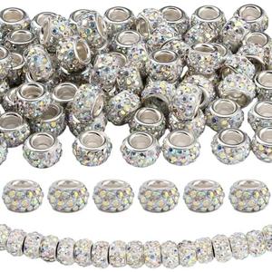 PONABEADIY 1 Box 35PCS European Rhinestone Beads Large Hole AB Color Diamond Hair Crystal Fairy Wand Clay Glitter Rondelle Spacer Charms Bead Bulk for Jewelry Making Pens Bracelets DIY Craft Supplies PONABEADIY 1 Box 35PCS European Rhinestone Beads Large Hole AB Color Diamond Hair Crystal Fairy Wand Clay Glitter Rondelle Spacer Charms Bead Bulk for Jewelry Making Pens Bracelets DIY Craft Supplies