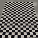 Lahome 3x5 Small Checkered Race Car Rug for Bedroom, Cotton Woven Black and White Checker Area Rug for Classroom Nursery Dorm, Soft Low Pile Checkerboard Carpet for Playroom Bathroom Kids Room