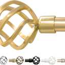 Heavy Duty Curtain Rods for Windows 86 to 120 Inches - Adjustable 1 Inch Curtain Rod for Bedroom, Living Room, Bathroom & More - Easy to Install, Gold (86-120 inches, Gold)