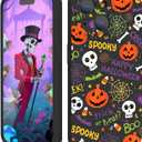 Case for iPhone 15 Halloween Ghost Pumpkin Design,Black Matte Soft Slim Fit TPU Anti-Scratch Shockproof Protective Cover Phone Case for iPhone 15 