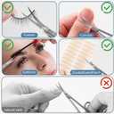 2 x Professional Manicure Scissors for Cuticles, Eyebrow, Eyelash, and Dry Skin - Extra Fine Cuticle Scissors with Super Slim Curved Blade and Precise Pointed Grooming Blades