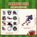 2 x 108 Pcs Football Temporary Tattoos for Kids, 9 Sheets Waterproof Sports Face Stickers, Football Party Favors for Boys Birthday, Tailgate BBQ, Graduation, Memorial Day, Game Day Party Supplies