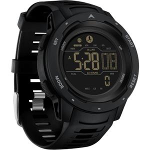 findtime Men's Digital Watch Waterproof Pedometer Watches Sport Watch Step Counter Calorie Military Watch with Stopwatch Alarm LED Backlight Countdown (black)