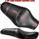 2-Up Motorcycle Seat for Sportster XL 2010-later, Driver Passenger Two Up Low Profile Leather Seat Pad for Harley Davidson Iron 883 1200 48 72 XL883 XL1200 Forty-Eight Seventy-Two SuperLow Accessories