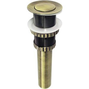 Kingston Brass EV8413 Coronet Push Pop-Up Bathroom Sink Drain Without Overflow, Antique Brass, 8.44 x 2.44 x 2.44