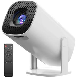 Mini projector, Portable Home Projector with Adjustable Stand, 4K HD Home Projector for Bedroom, Wall, Auto Small Home Projector for Phone, TV Stick, Laptop (Black)