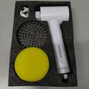 SYNOSHI | Electric Spin Scrubber, Power Cleaning Brush with 3 Replaceable Heads, Cordless Waterproof Scrubber Dual Speed, Perfect for Bathrooms, Showers, Tile, Cars, Floor White 4.5 x 7 in