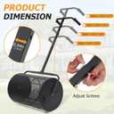 Compost Spreader 24in Peat Moss Spreader - U Shaped Comfortable Handle & Adjustable Height Powder-Coated Metal Mesh Hand Fertilizer Spreader for Garden Yard Lawn Care (Matte Black)