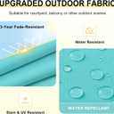 downluxe Outdoor Chair Cushions Set of 4 for Patio Furniture, Water-Resistant Patio Chair Cushions with Ties, High Density Foam Outdoor Seat Cushion, 17" X 16" X 2", Teal