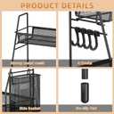VITVITI 2-Tier Bathroom Organizer Countertop, Metal Wire Mesh Bathroom Counter Organizer Storage with Basket Hooks, Vanity Tray Shelf, Kitchen Spice Rack, Black