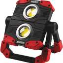 NEBO OMNI 2K Rechargeable Work Light | 2000 Lumens COB, 6 Light Modes, Rotating Magnetic Handles, Built-In Power Bank, Water Resistant, Portable Camping Lantern, Includes USB-C Charging Cable