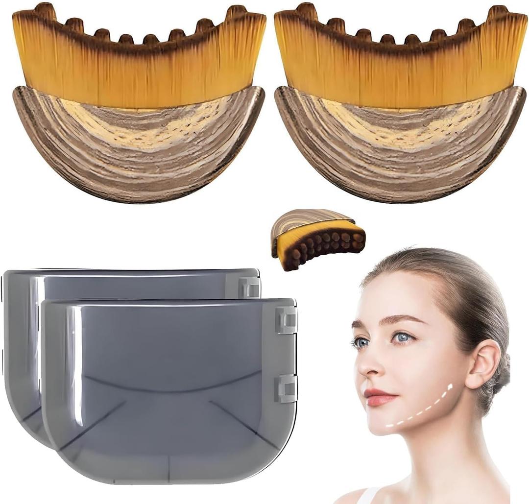 Lymphatic Contour Face Brush for Drainage Massage, Ergonomic Design to Precisely Fit Facial Skin and Relieve Tension, Soft Bristles for Sensitive Skin