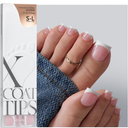 BTArtboxnails XCOATTIPS Toe Nail Tips - Lamp-Curable Real Square Pink Press On Toenails for Women, 150 Soak Off French Tip Toe Nail Extensions in 15 Sizes, Builder Gel & Top Coat Required