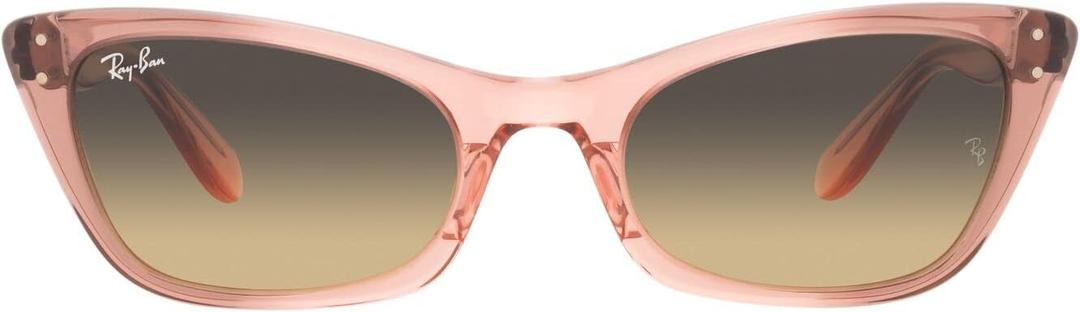 Ray-Ban Women's RB2299 Lady Burbank Cat Eye Sunglasses (Transparent Pink/Brown Vintage)