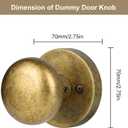 Dummy Door Knobs Interior, Antique Brass Bronze Door Knobs, Vintage Non-Locking Inactive Door Handle for Closet and Bifold, 2 Pack