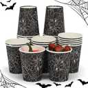 ATFUNSHOP Halloween Disposable Cups 30PCS Spiders Web Party Paper Cups 9OZ