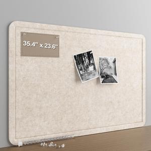 Large Felt Bulletin Board for Wall, 36"x24" Frameless Picture Board, Soft Felt Cork Board for Office, Home Planning & Office Wall Decor, Easy Install Pin Board