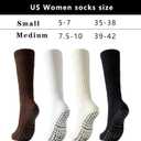 Scrunch Pilates Grip Socks for Women, Yoga Slouch Socks with Grip for Dance Gym Exercise (White, S)