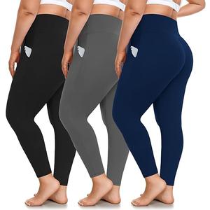 FULLSOFT 3 Pack Leggings with Pockets for Women,Soft High Waisted Tummy Control Workout Yoga Pants Size Extra Large, 