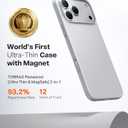 TORRAS Magnetic Slim-Fit for 17 PRO MAX Case, Ultra-Thin ProMax 17 Phone Case Compatible with MagSafe, Light Anti-Scratch Matte Hard PC Bayer 6.9 inch OriginFit, Silver