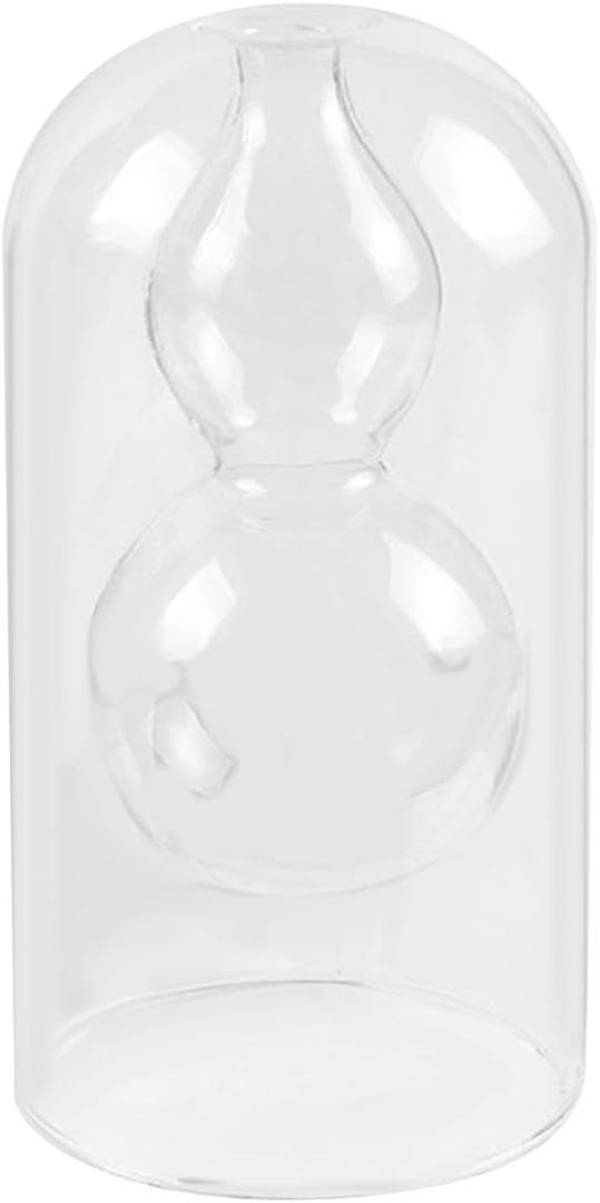 Double Layer Glass Vase, Floral Arrangement Ornament, Table Centerpieces Clear Glass Vase, Glass Bottle Flower Vases for Bedroom Desk Decor, Style B, Pack Of 2
