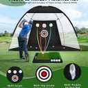 Golf Net: 10x7ft Golf Hitting Practice Net for Indoor & Outdoor Use with Heavy-Duty Base Dual-Turf Mat, Chipping Swing Training Mult-Target Nets for Backyard Driving, Gifts for Men Dad Husband Golfers