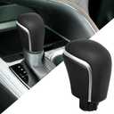 QianBao Gear Shift Knob Head Cover Compatible with Toyota Camry 2018-2024 Corolla 2018-2023 Avalon 2019-2023 CHR 2022-2023 Automotive Shift Lever Car Interior Accessories Black Silver ﻿