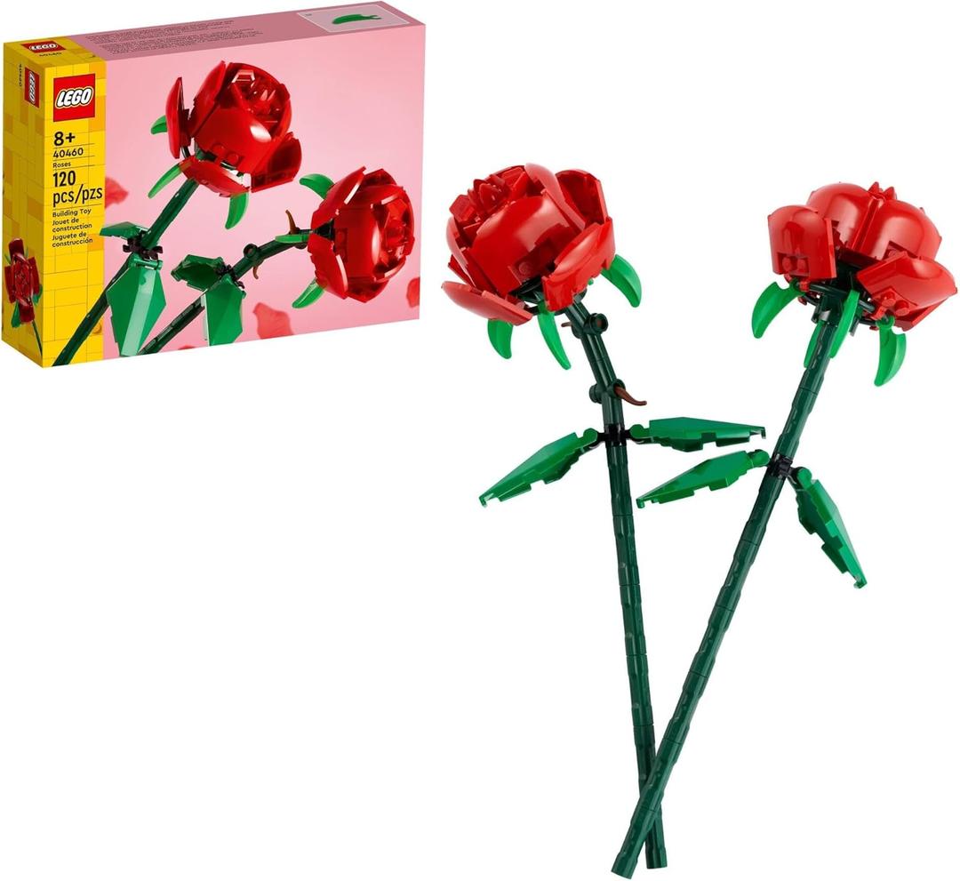LEGO Roses - Building Toy for Kids, Girls & Boys, Ages 8+ - Artificial, Fake Roses for Home Decor & Display - Gift Idea for Plant & Flower Lovers - 40460