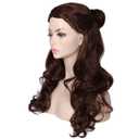 ColorGround Womens Long Wavy Brown Prestyled Cosplay Costume Wig with Detachable Bun (1 Count (Pack of 1))