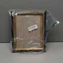 8x10 Black and Distressed Gold 2 Tone Vintage Neutral Picture Frame, Hand Painted Real Wood Profile, Matted for 5x7 Photo, Prints or Paintings, Brass Inner Border