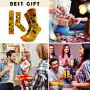 Deez Nuts Novelty Funny Breathable Printed Cotton Socks, Unisex Cozy Knitted Crew Socks with Squirrel Humorous Sayings, Gifts for Friend Bestie Coworker Boss Manager Employer