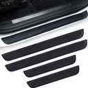 SINGARO Car Door Threshold Protection, 4PCS Door Edge Step Dust Shield Cover, Door Width 23.6x2.36inch Car/SUV Universal Rubber Scratch Resistant Exterior Accessories (Black)
