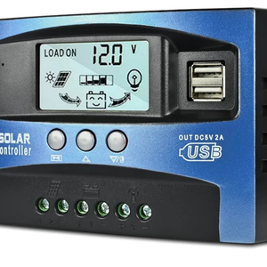 60A MPPT Solar Charge Controller, 12V/ 24V Solar Panel Battery Intelligent Regulator with Dual USB Port, LCD Display and Timer Setting ON/Off Hours