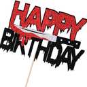 Glitter Have a Killer Birthday Cake Topper Bloody Halloween Happy Birthday Cake PickHorror Classic Theme Halloween Party Cake Decorations