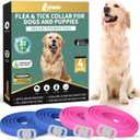 YOTANGO 4 Pack Flea Collar for Dogs, Dog Flea Collar Waterproof, 32 Months Prevention, Dog Fleas and Tick Treatment, Adjustable Fleas and Tick Protection for Dogs Puppy(Blue & Pink)