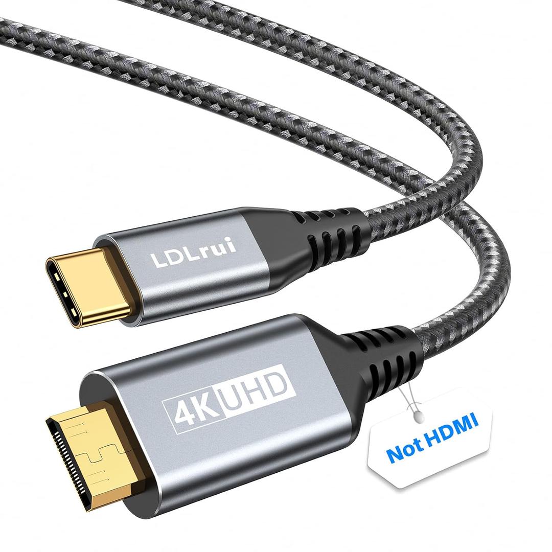 LDLrui 4K USB C to Mini HDMI Cable 3.3FT, Supports 4K@60Hz, 2K@120Hz, High Speed Type-C to Mini HDMI Uni-Directional Cord, for Steam Deck, ROG Ally, Laptop, MacBook, KYY, ARZOPA, MNN Portable Monitor