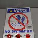 TQYC No swimming sign, NOTICE sign, 3525cm, rust-proof aluminum, two pieces, Set of 5