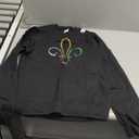 MARDI GRAS GOLD PURPLE GREEN FLEUR DE LIS Sweatshirt (S, Black)