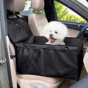 Pecute Extra Stable Dog Car Seat, Dog Car Seats for Small Dogs, Anti-Scratch & Waterproof Puppy Car Seat, Pet Car Seat with Safety Leash for Dogs and Cats, Dog Travel Bed Suitable for All Vehicles, Black