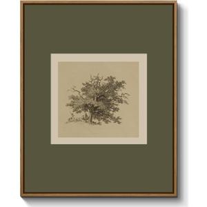 Vintage Canvas Wall Art Antique Tree Sketch Landscape Painting Prints Rustic Nature Wilderness Illustrations Art Wall Decor Framed and Ready to Hang for Farmhouse Country Office Decoration, 8x10 Inch