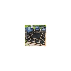 GENIMO 5' x 8' Outdoor Rug Waterproof for Patio Decor, Foldable Reversible Plastic Straw Area Rugs Mat for Camper, Outside Carpet for Rv, Deck, Porch, Picnic, Beach, Balcony, Black & Brown 1 sustainability feature