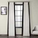 HPD Half Price Drapes Pleated Vertical Colorblock Curtains for Living Room 25 X 96 (1 Panel), PRCT-VC1716-96-FP, Fresh Popcorn and Black (Warm Off-white & Black)